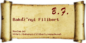 Bakányi Filibert névjegykártya